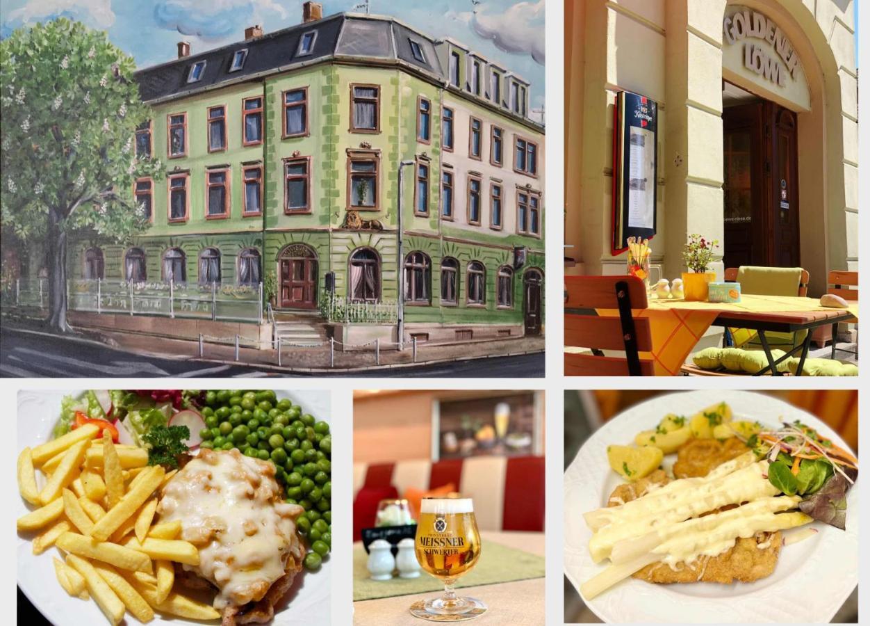 Traditionsgasthaus Goldener Loewe Riesa Restaurant & Pension Bagian luar foto
