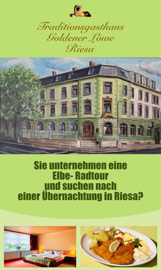 Traditionsgasthaus Goldener Loewe Riesa Restaurant & Pension Bagian luar foto